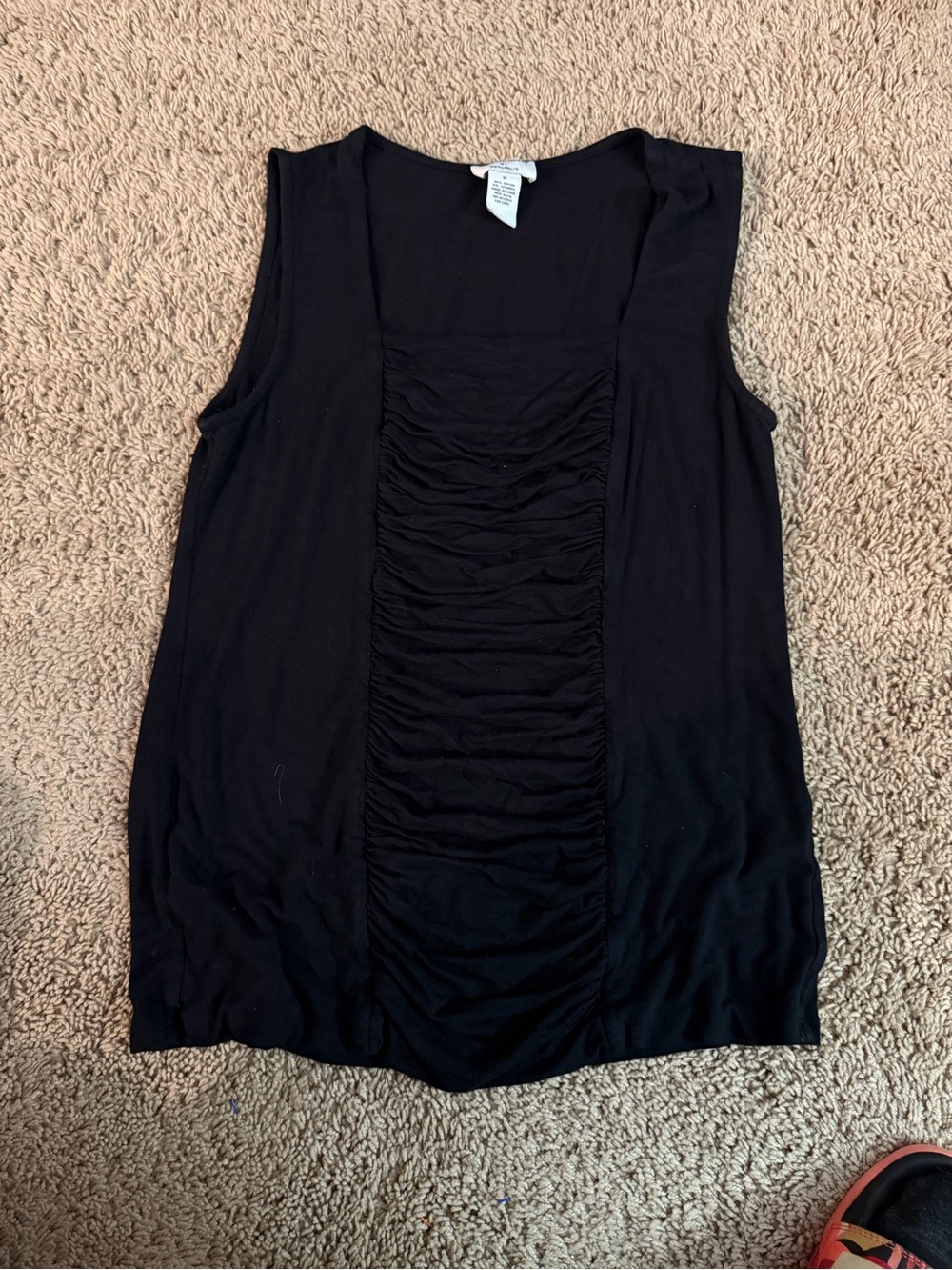 Philosophy Black Sleeveless Ruched-Front Tank